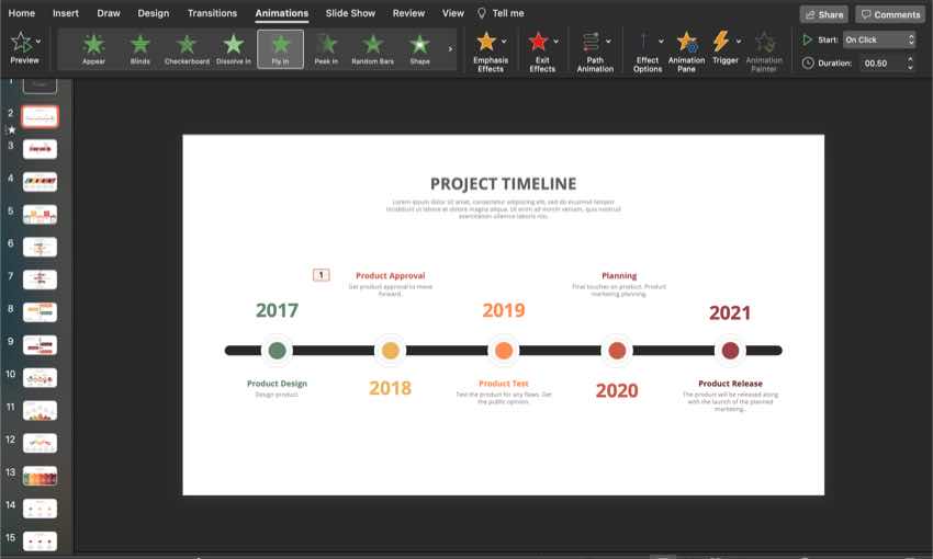 Add animation to your timeline.