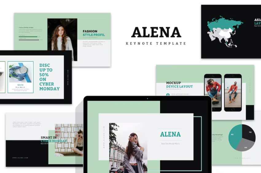 Alena is a premium PowerPoint template from Envato Elements that has muted tones.