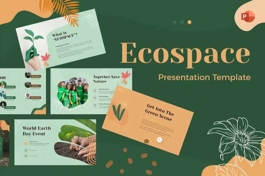Ecospace is a premium PowerPoint template from Envato Elements.