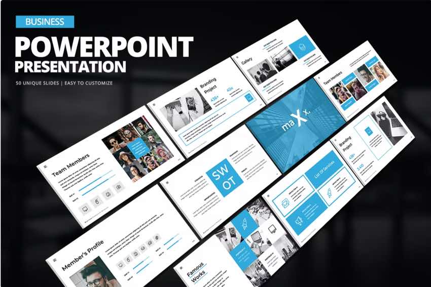 The Business PowerPoint Presentation is from Envato Elements.