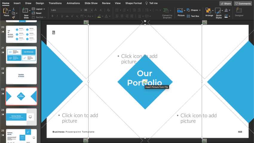 Images in shapes add visual interest to your slide.