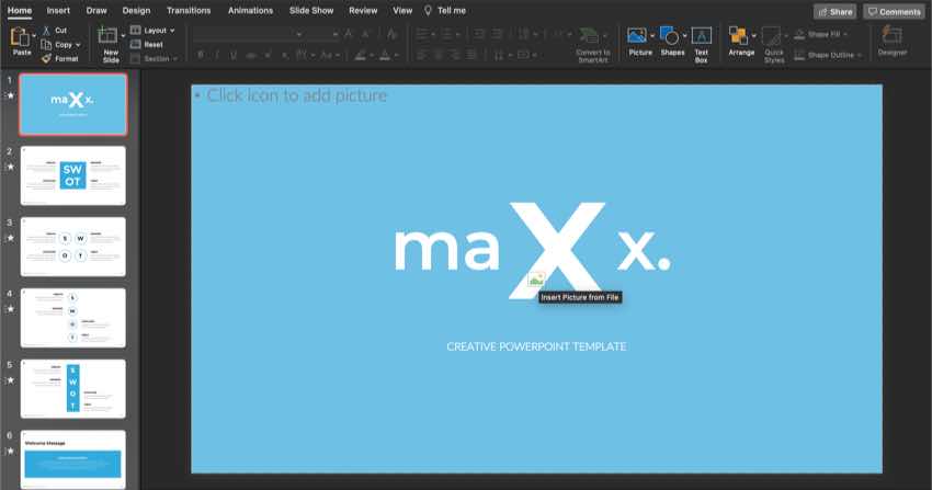 The Business PowerPoint Presentation comes with picture placeholders which makes it easy to add an image. 