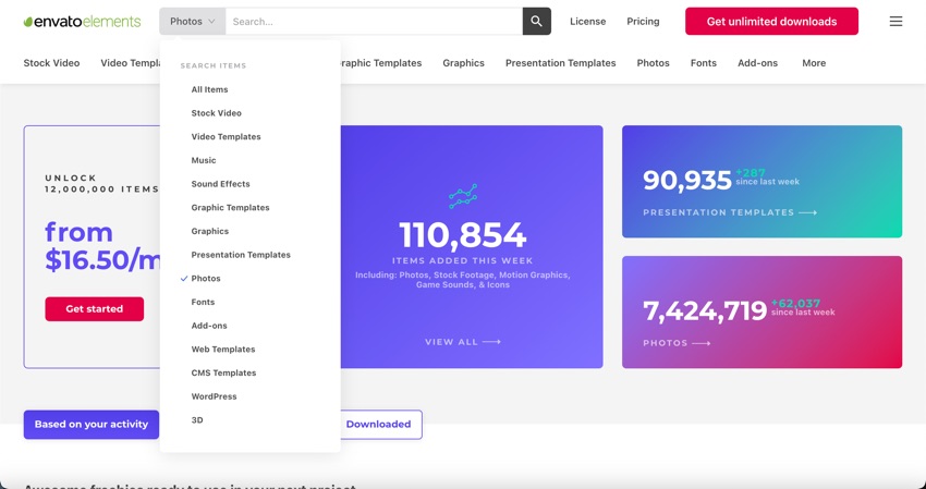 Filter the search to find the image that you want.