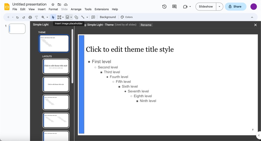 Click the Insert Image icon to access the Insert Image dialog box.