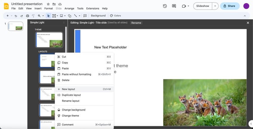 You can add master layouts to your template. (Image Source: Envato Elements)