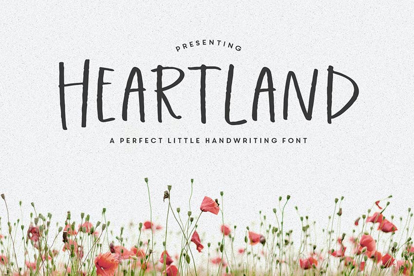 Heartland Handwriting Script Font is available on Envato Elements.