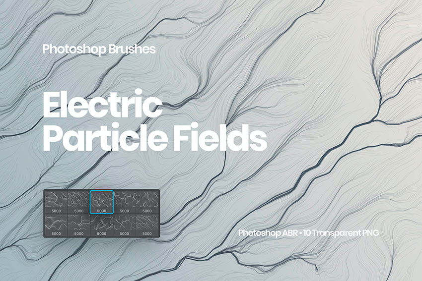 Electric Particle Fields Brushes Photoshop Brushes (ABR, PNG)