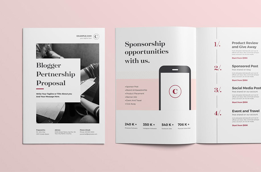 You can play with typography and white space, like in this InDesign brochure template.