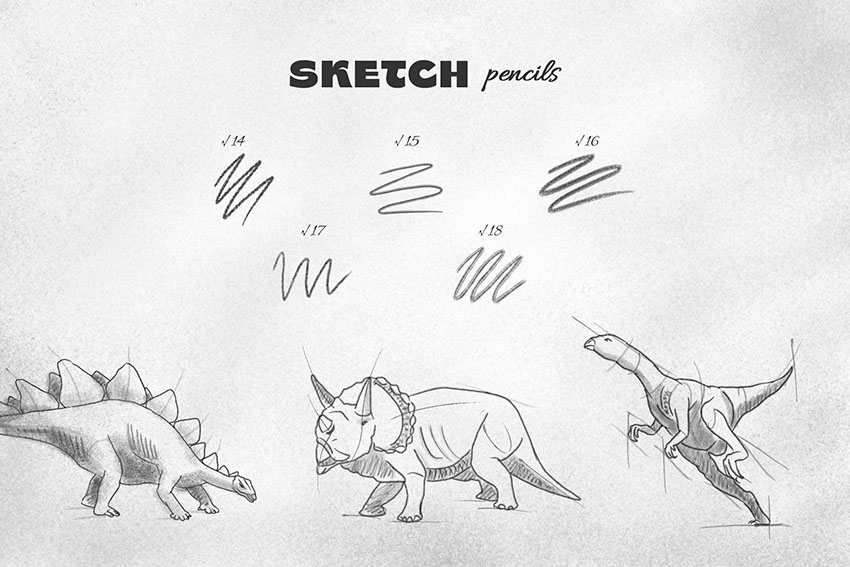 Pencil Brush Photoshop Set (ABR)