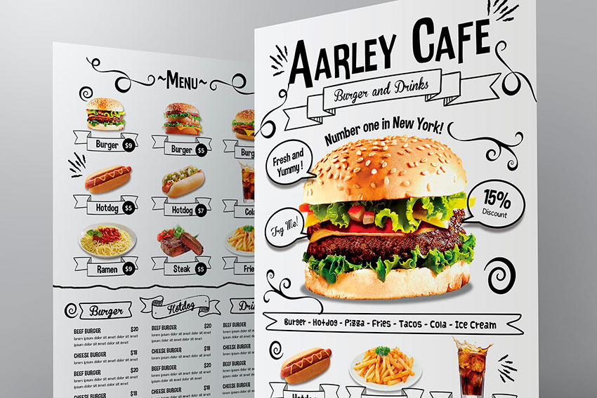 Doodle Cafe Menu + Business Card
