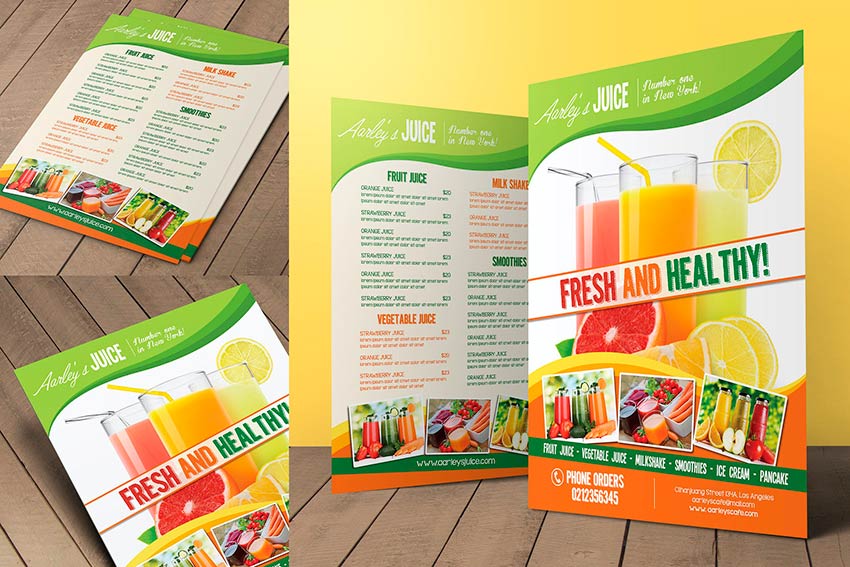 Fruit Juice Menu Flyer