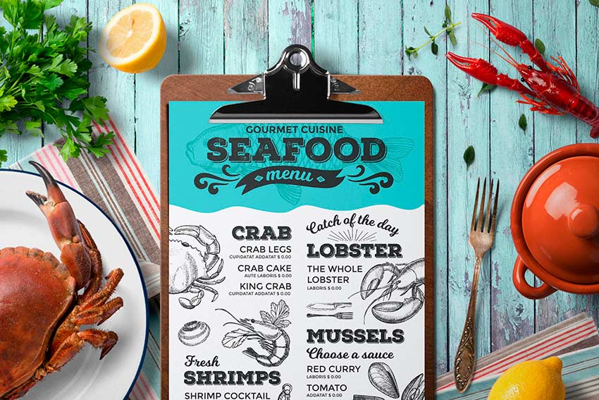 Seafood Menu Template