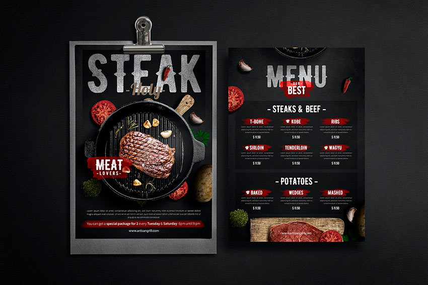 Steak House Menu