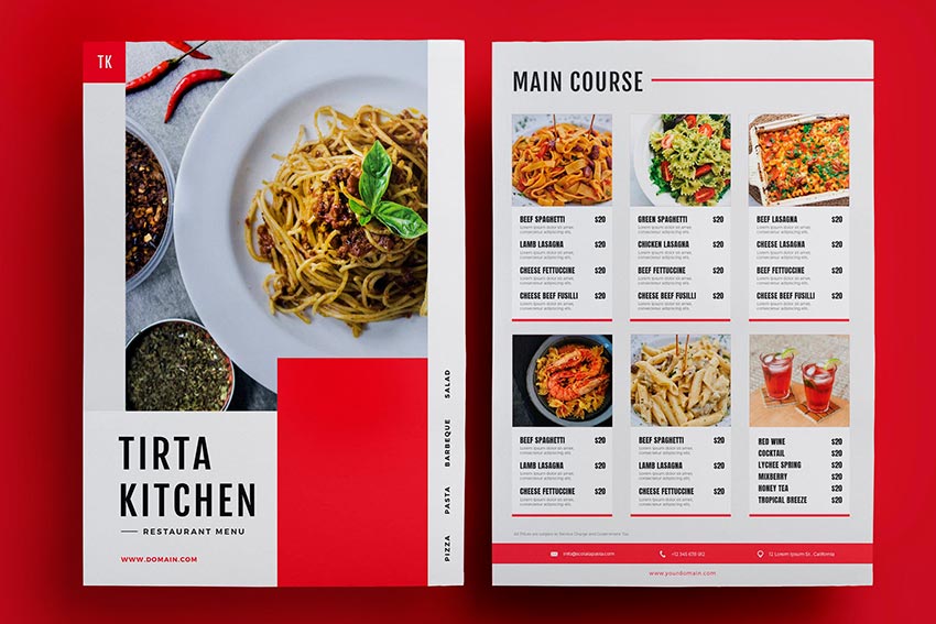 See how this restaurant menu template applies these useful design tips.