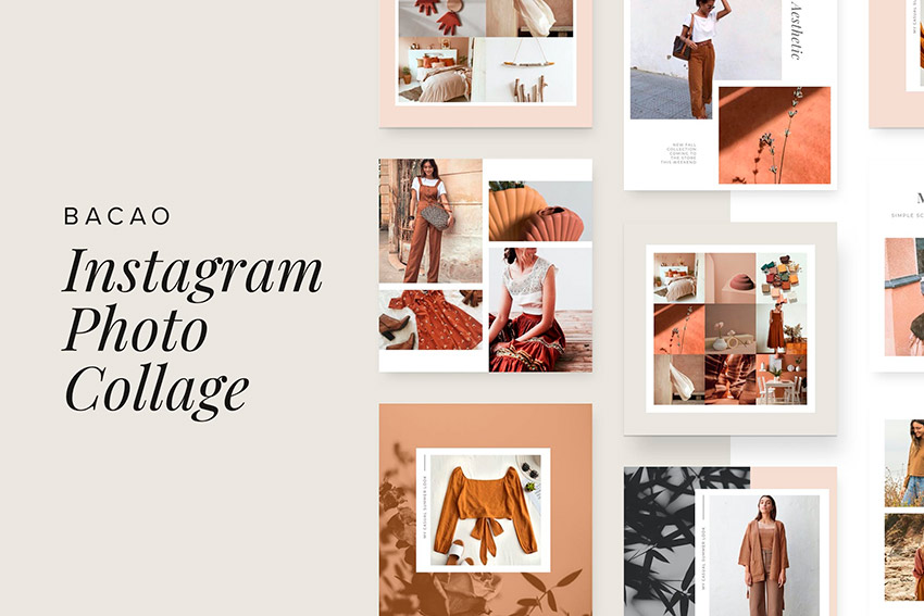 Bacao - Photo Collage Template For Instagram (PSD, SKETCH)