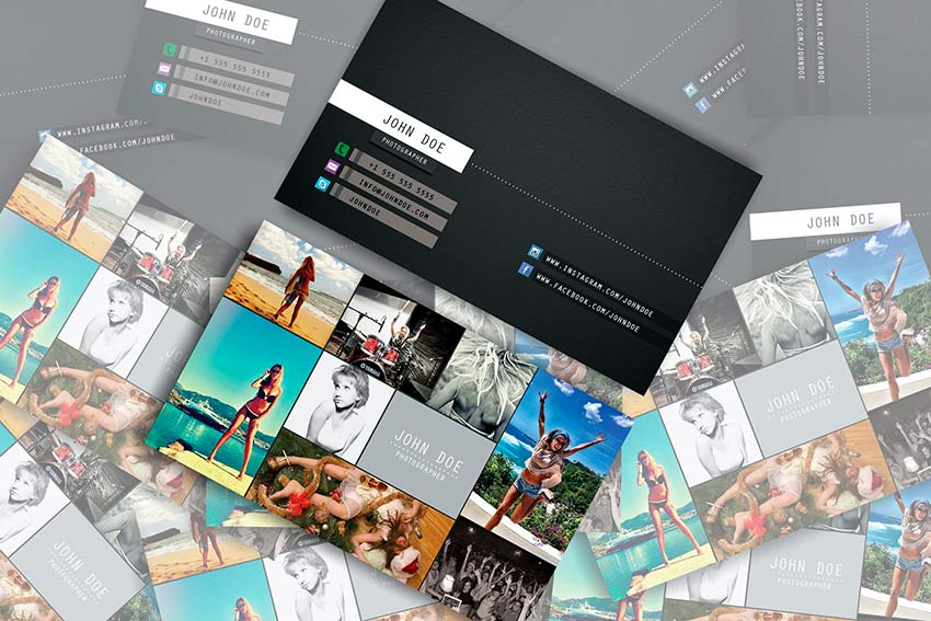 Business Card Collage Template (PSD)