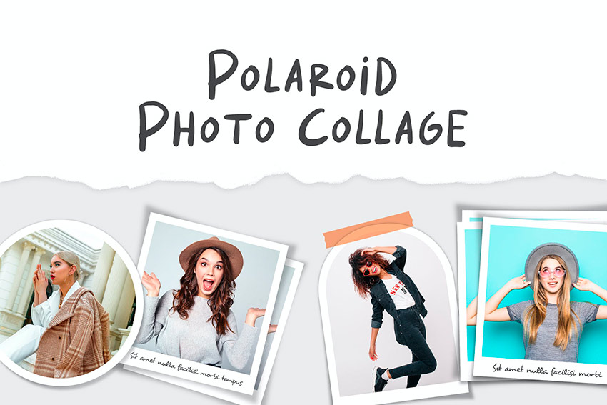 Polaroid Photo Collage Template (PSD)