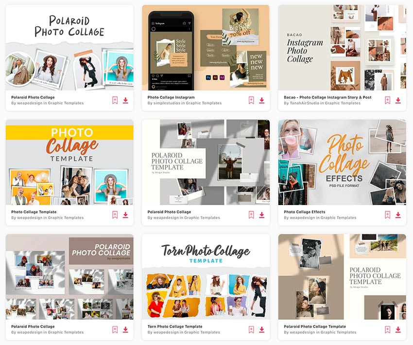 Enjoy unlimited downloads of photo collage templates from Envato Elements.