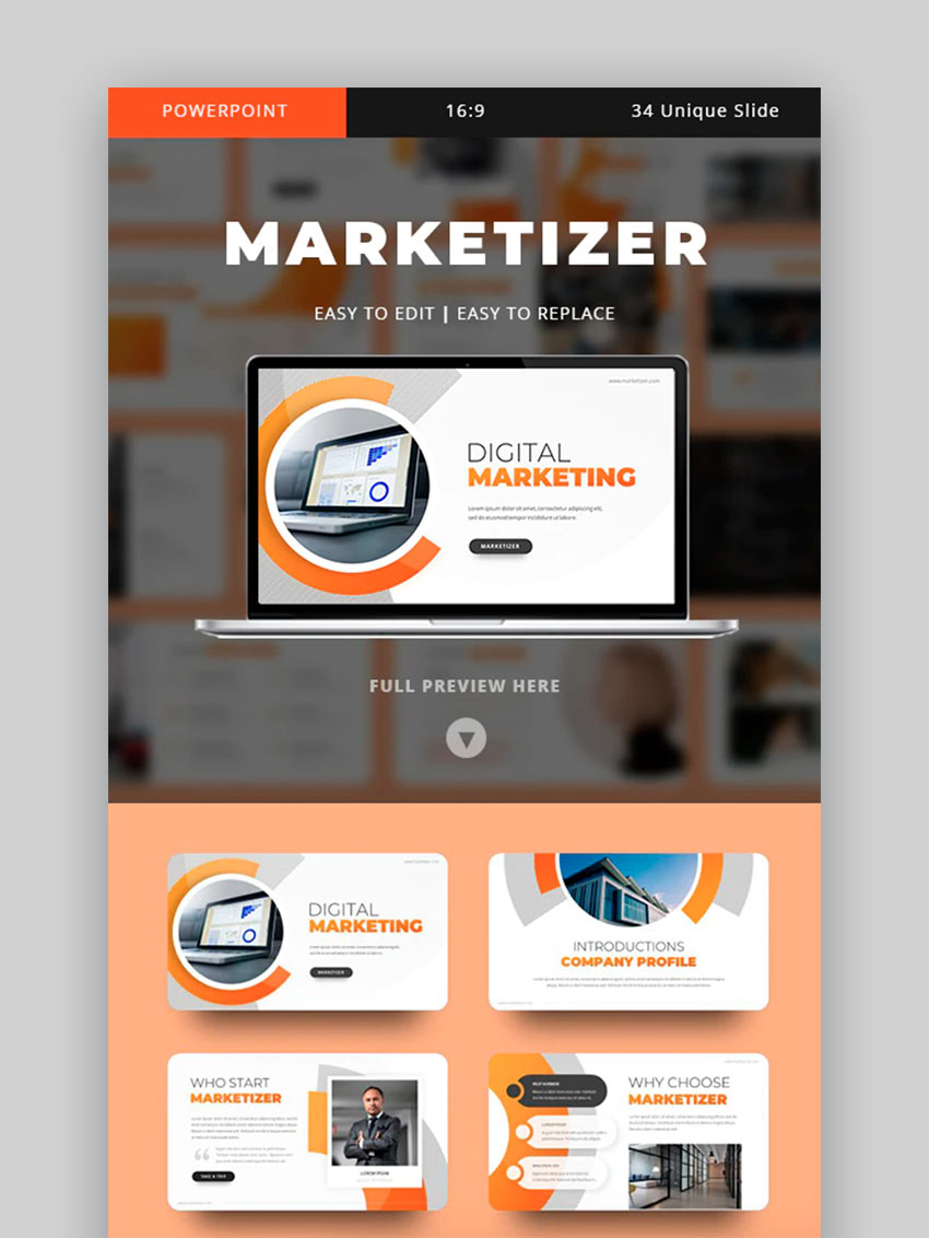 Marketizer - Marketing Plan Template PPT