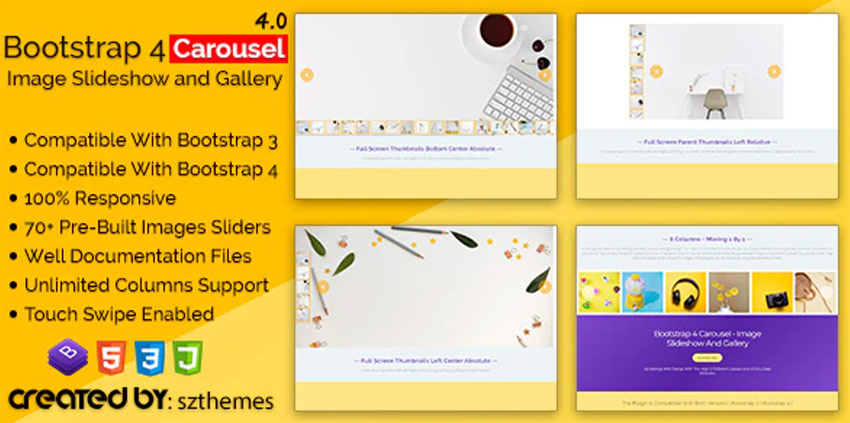 Bootstrap 4 Carousel - Bootstrap Slider HTML  Code