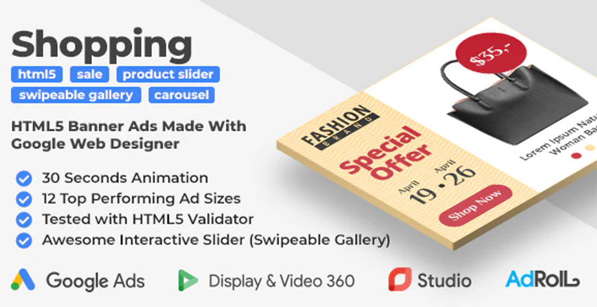 Shopping Banners with Photo Slider HTML5