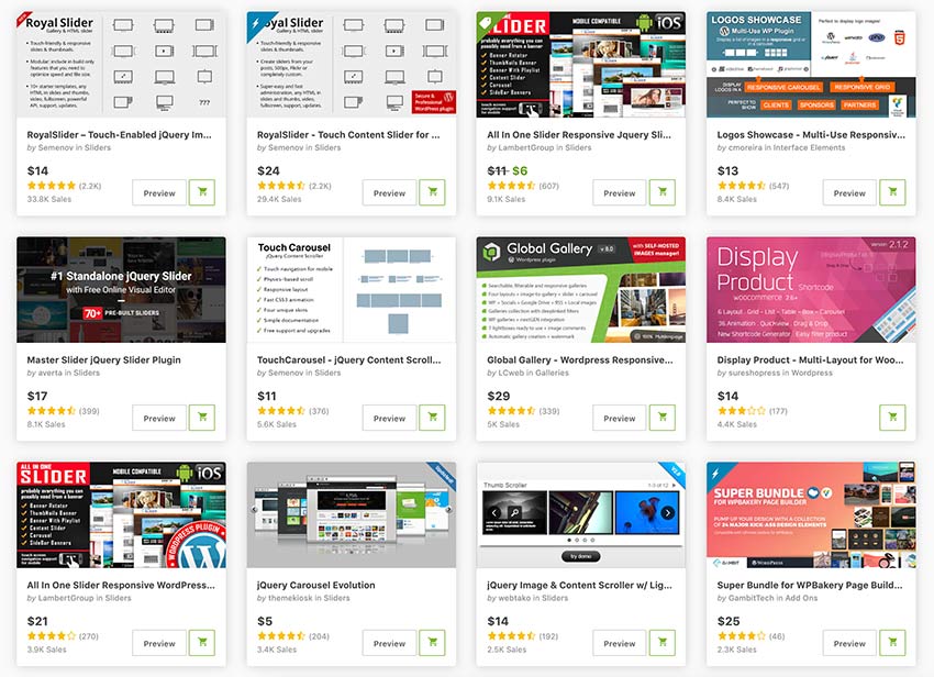 Get the best HTML5 sliders for your website from CodeCanyon.