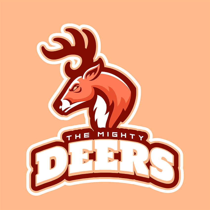 Deer Head Logo for Sports Teams