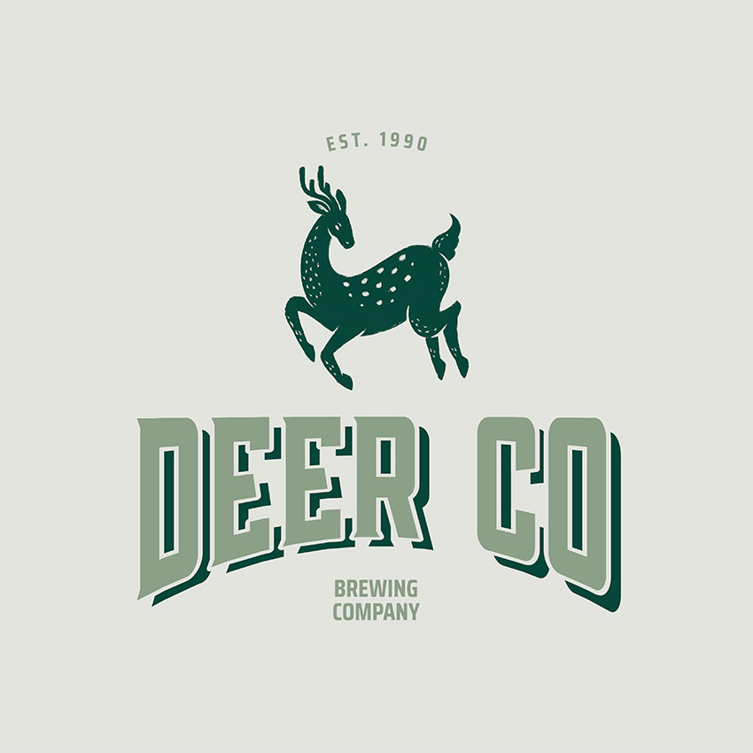 Logotipo de Ciervo Vintage para una Empresa Cervecera