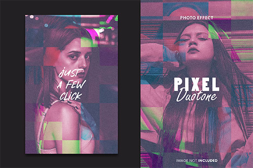 Pixel Duotone Photo Effect