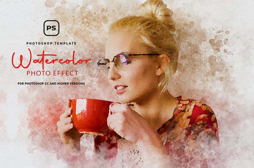 Watercolor Photoshop Action for Portraits (PSD)