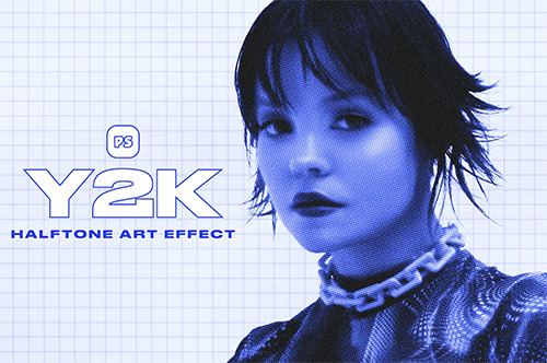 Y2K Halftone Art Effect