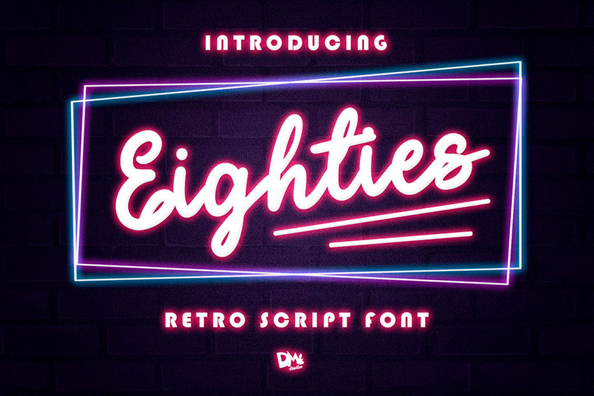 Eighties - Retro Script Font (OTF, TTF, WOFF)