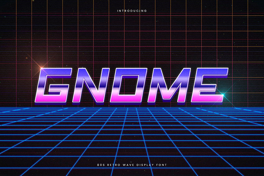 Gnome - 80s Retro Font (OTF, TTF, WOFF)