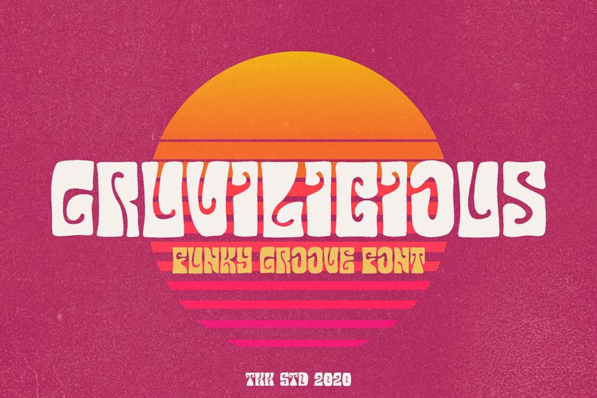 Gruvilicious - Groovy Retro Font (OTF, TTF, WOFF)