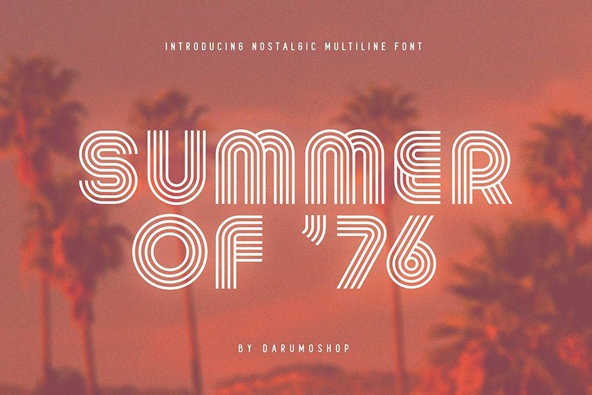 Summer 0f 76 - Multi-Line Retro Font (OTF, TTF)