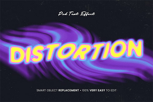 Distortion Text Effect for Photoshop (PSD)