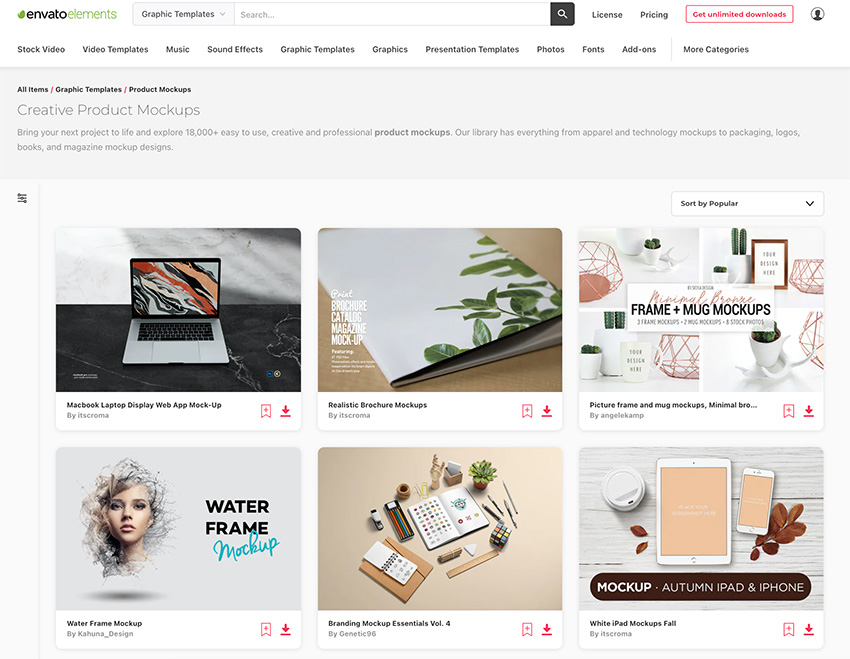 Enjoy unlimited downloads of mockup templates with your Envato Elements subscription.