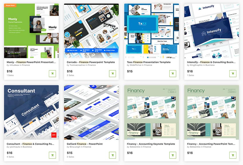 Obtén plantillas profesionales para PowerPoint de finanzas una a la vez en GraphicRiver