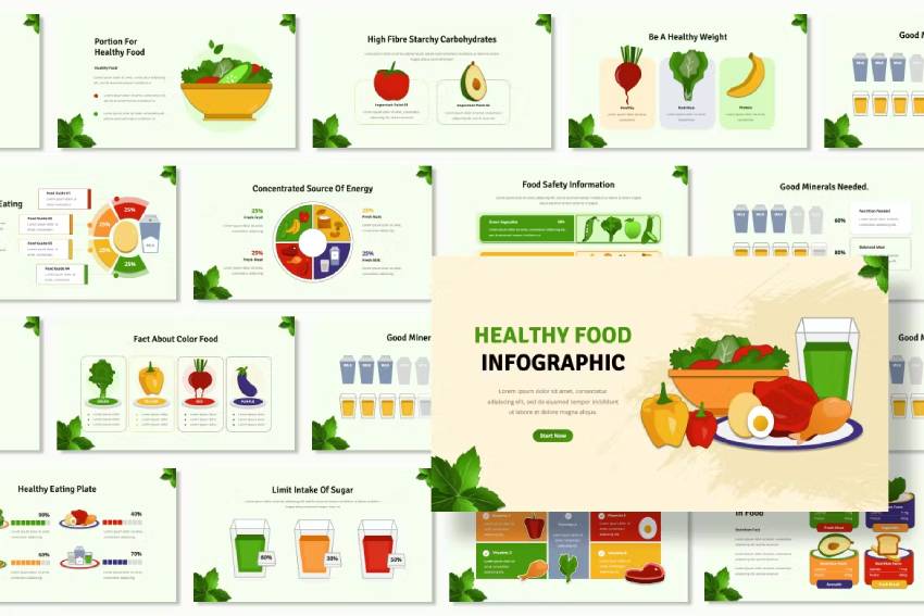 Dinedash - Healthy Food Infographic Google Slides