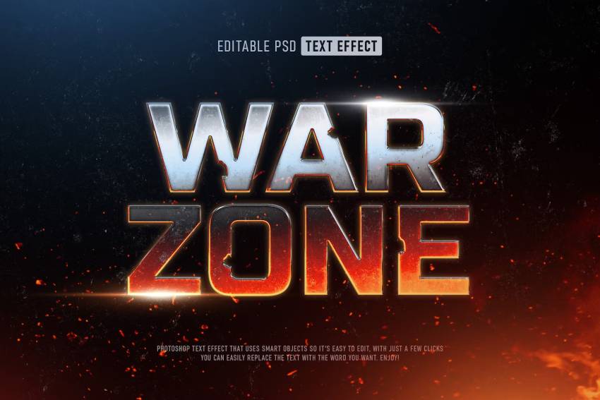 Burning Steel Text Effect