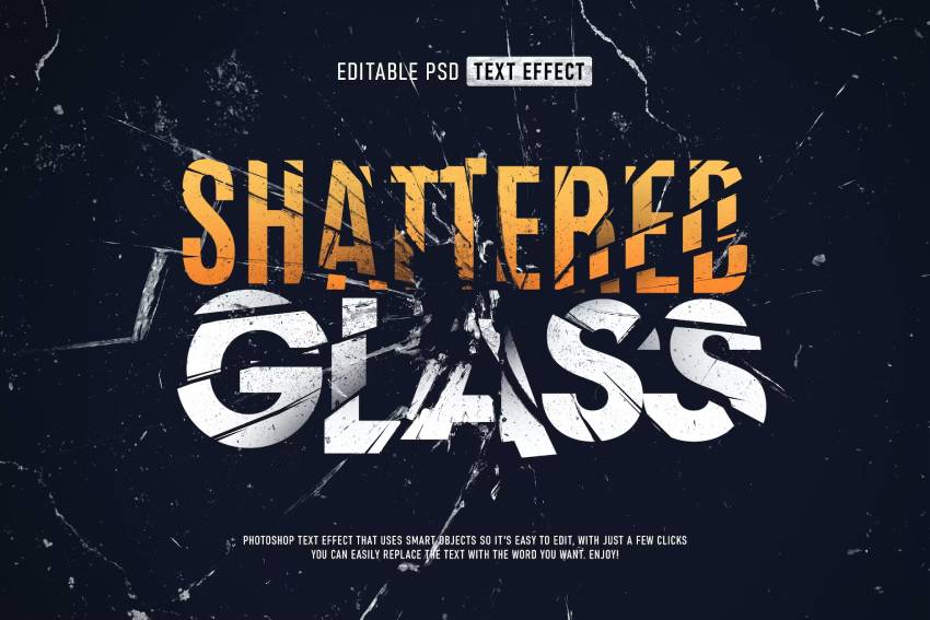Shattered Glass Text Effect