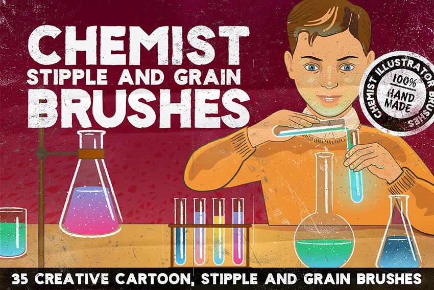 Chemist Stipple and Grain Photoshop Assets