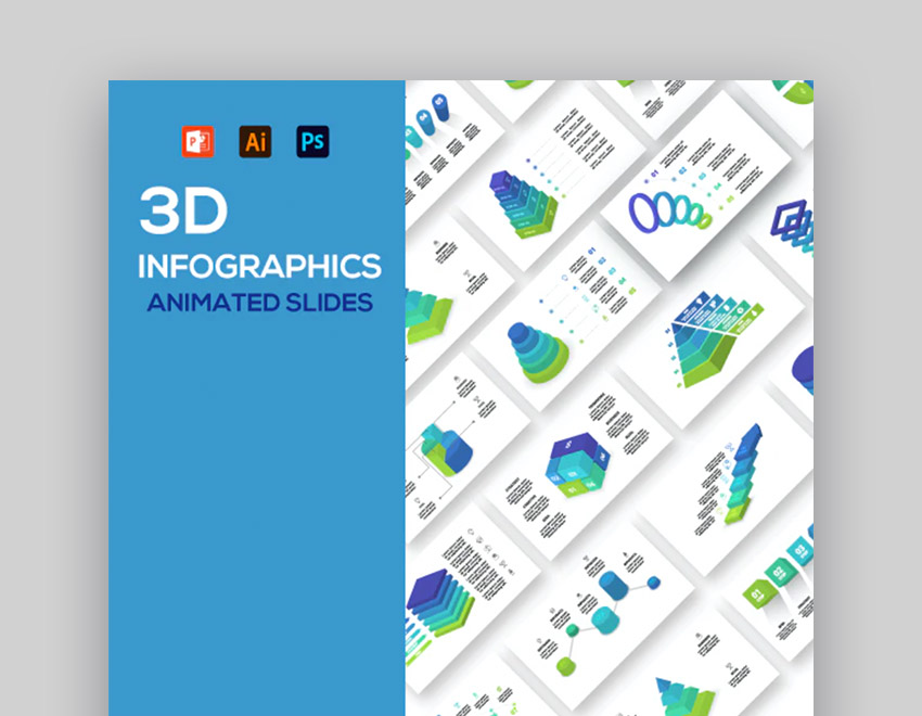 Infografías de datos con gráficos 3D animados