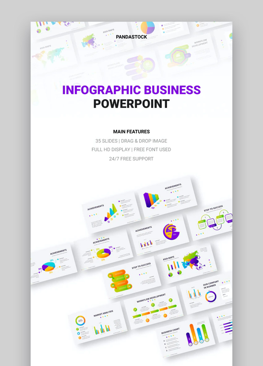 Plantilla de infografía en PPT para negocios de diversos giros