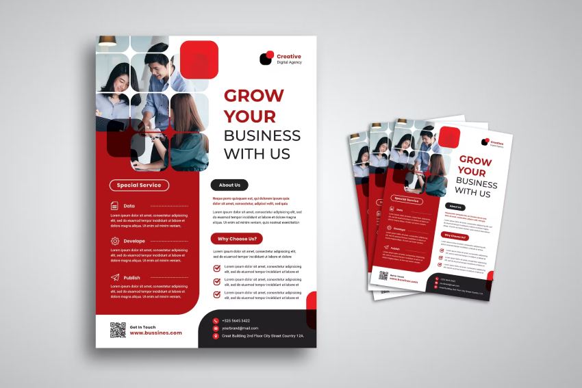 Business Flyer With Shapes in Layout