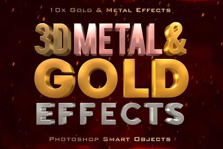 3D Metal & Gold Effects
