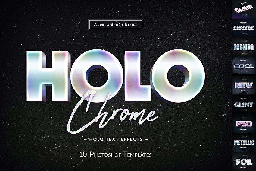 Holochrome Adobe Photoshop Text Effects Download