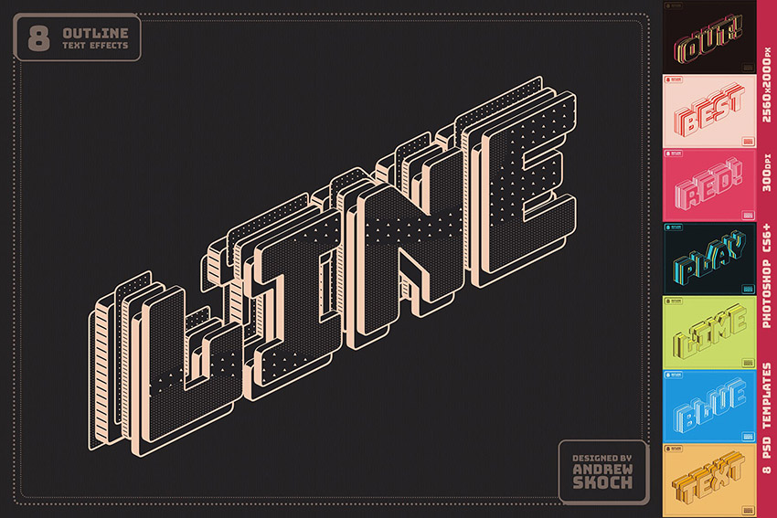 Outline Photoshop Text Styles