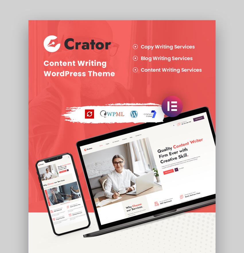 Crator Author Website Template