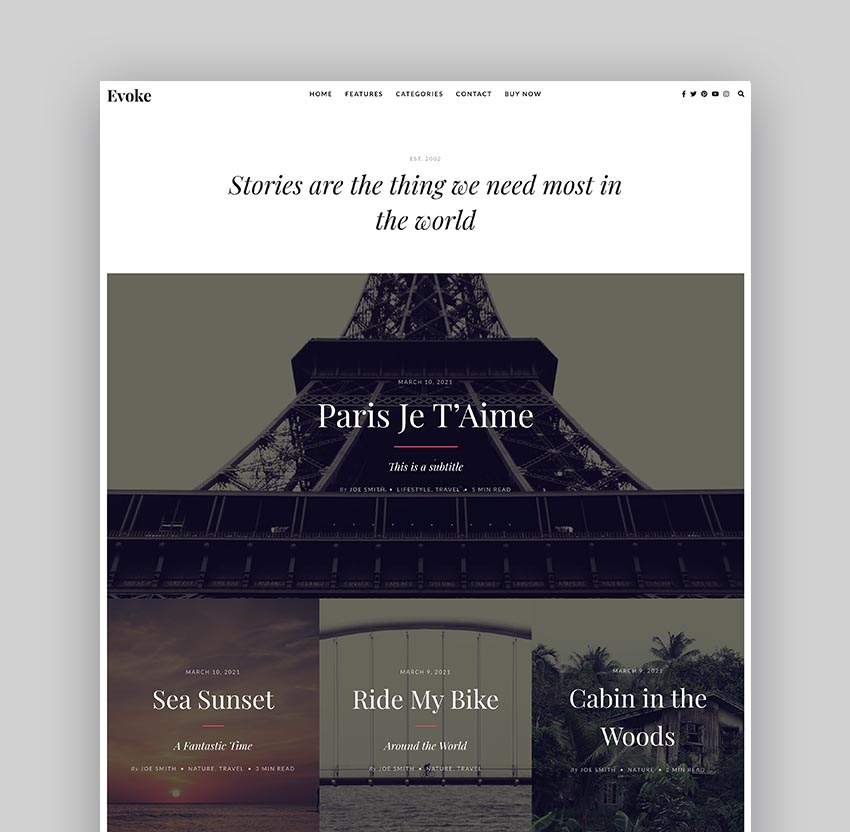 Evoke WordPress Book Author Theme